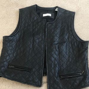Black leather vest